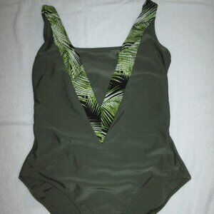 Aquarelle olive green one piece swimsuit